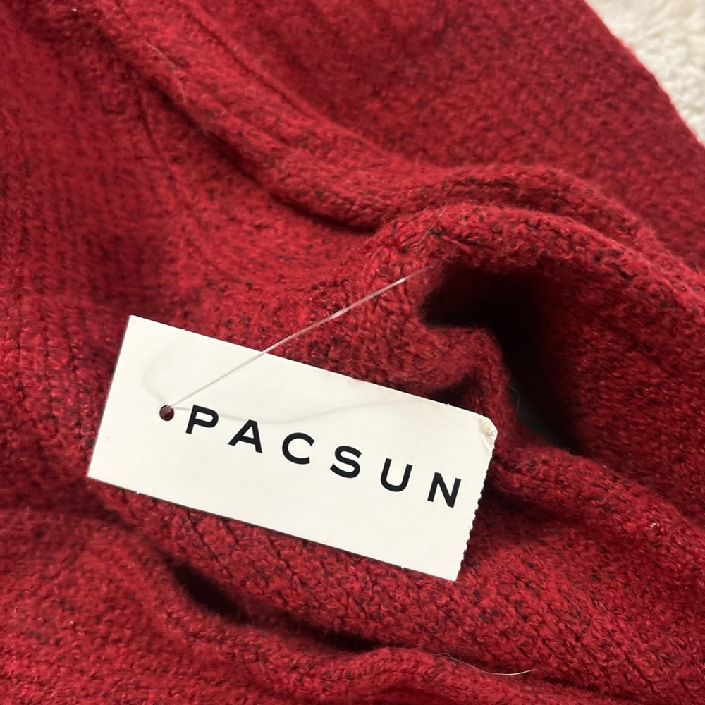 PacSun Women's Deep Red Turtleneck-Inspired Sweater - Picture 3 of 3
